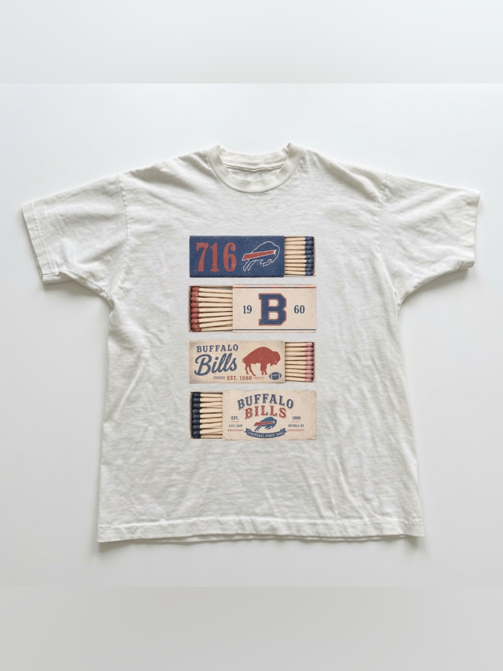 Buffalo Bills 716 Retro Graphic Tee, NFL Football Game Day T-Shirt